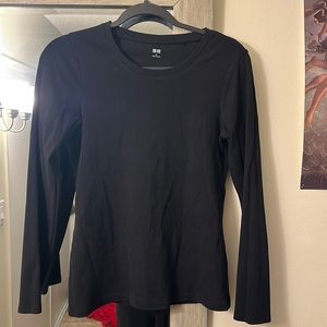Uniqlo WOMEN RIBBED COTTON CREW NECK LONG SLEEVED T-SHIRT
